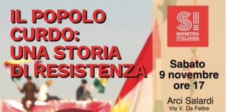 Sinistra Italiana, sabato 9 novembre l’evento: “Il popolo curdo, una storia di resistenza”