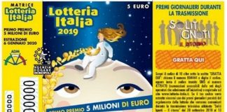 LOTTERIA ITALIA, VINTO A TORINO IL 1^ PREMIO DA 5 MLN