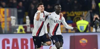 Roma ko in dieci, Bologna vince 3-2 all’Olimpico