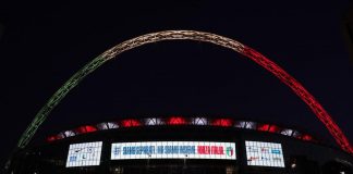 Tricolore illumina arco Wembley, Gravina ringrazia federazione inglese