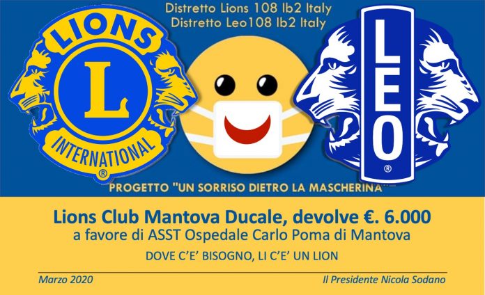 Un sorriso dietro alla mascherina: donazione del Lions Club Mantova Ducale al Poma