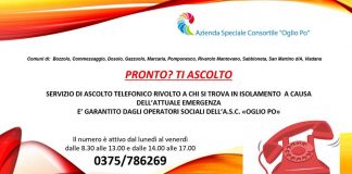 Covid-19, assistenza domiciliare ma non solo: l’Asc Oglio Po ha attivato un numero per fornire supporto psicologico