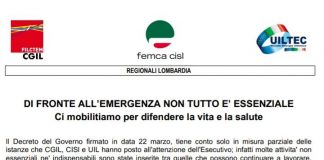 Decreto governativo, sciopero regionale il 25 marzo