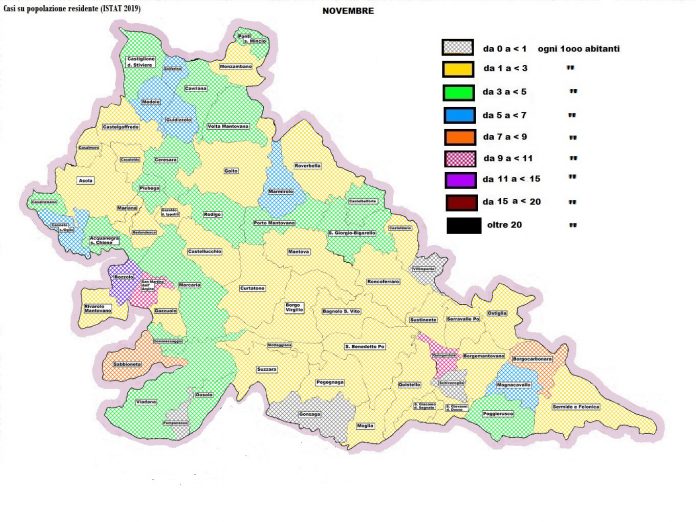 Un quinto di tutti i contagi nel mantovano registrato negli ultimi 7 giorni. Bozzolo maglia nera. Ecco la situazione di tutti i comuni