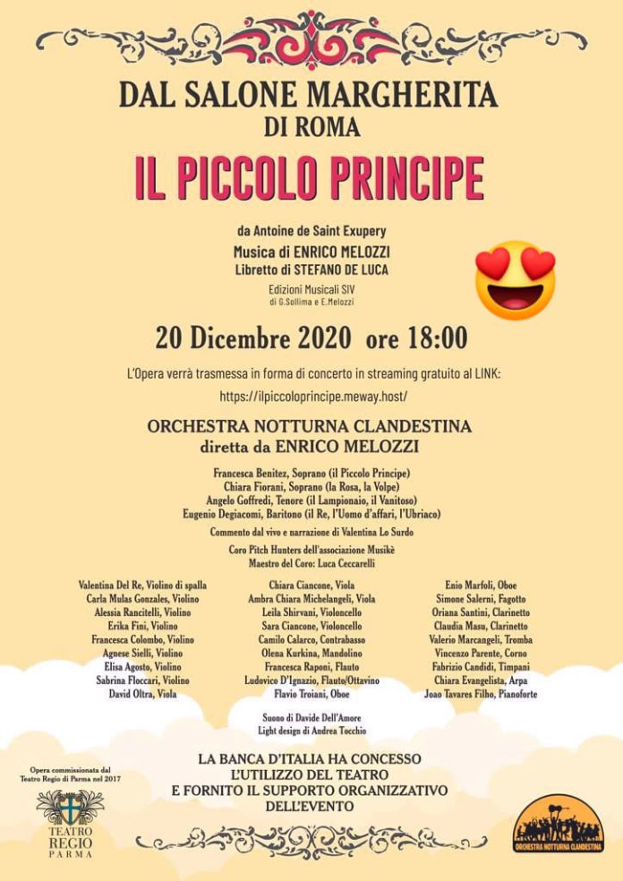 Successo per Il Piccolo principe in streaming dal Salone Margherita con il tenore mantovano Goffredi