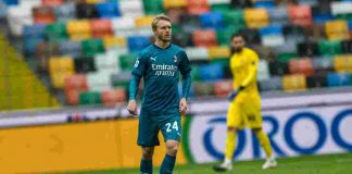 Kjaer salva il Milan al 92′, è 1-1 contro il Manchester United
