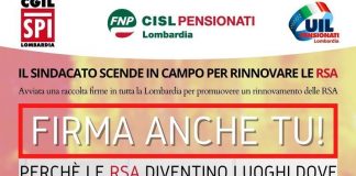Residenzialità aperta e leggera nelle rsa, raccolta firme dei sindacati