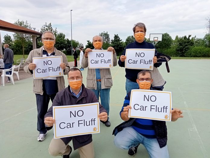 Protesta del M5S di San Giorgio Bigarello contro il progetto di discarica Car Fluff
