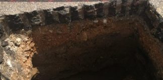 Perdita dalle fognature: a Buscoldo si apre una voragine sul fondo stradale