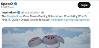 SpaceX, rientrati sulla Terra i primi 4 turisti spaziali