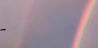 Dopo un’ora di diluvio, l’arcobaleno
