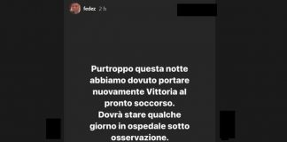 Fedez e Ferragni, ricoverata figlia Vittoria: “Stanca ma sta bene”