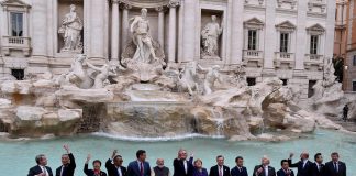 G20 Roma, per i leader lancio della monetina a Fontana di Trevi
