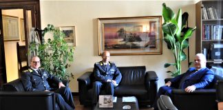 Il Comandante della Guardia di Finanza, Antonioli, in visita dal Questore Sartori