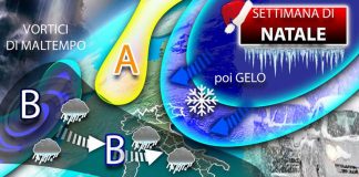 Addio alta pressione, a Natale tornano piogge forti e neve: ecco dove