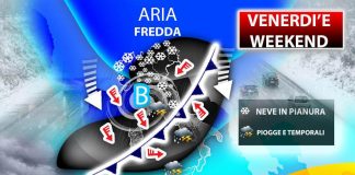 Weekend 11-12 dicembre, ancora maltempo: pioggia e neve su Italia