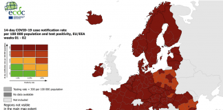 Covid, mappa Ecdc: in rosso scuro tutta Italia e sempre più Europa