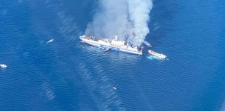 Incendio su un traghetto dalla Grecia all’Italia, 288 in salvo