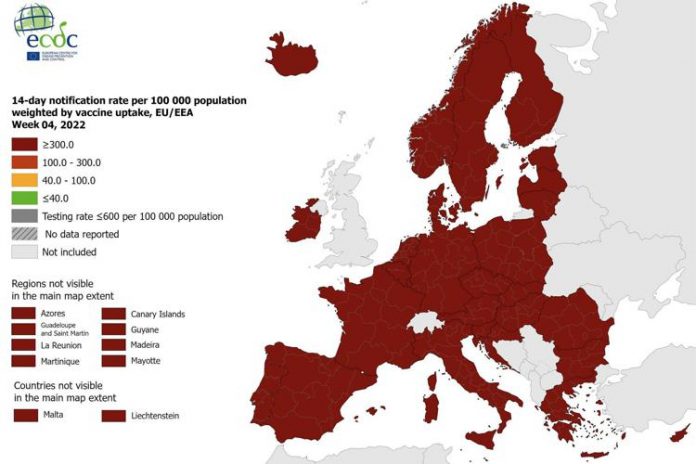 Covid oggi, Italia e Europa rosso scuro: mappa Ecdc
