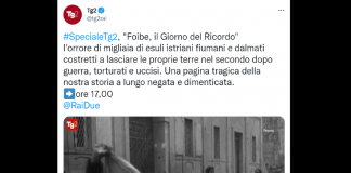 Foibe, oltraggiato post del Tg2 sullo speciale: Sangiuliano querela