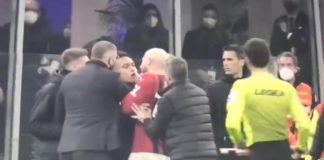 Derby, lite Lautaro-Theo Hernandez: cosa è successo – video