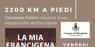 “La mia Francigena. Io e il diabete in cammino da Canterbury a Roma”, il 18 marzo a Marmirolo