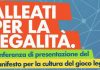 Giochi, domani presentazione manifesto ‘Alleati per la legalità’ nel Lazio