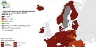 Covid Italia, mappa Ecdc: Valle d’Aosta in giallo, resto in rosso scuro