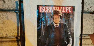 Ucraina, Letta con elmetto per ‘arruolare’ dem: manifesti sinistra radicale a Roma