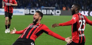 Napoli-Milan 0-1, gol di Giroud e rossoneri tornano in vetta