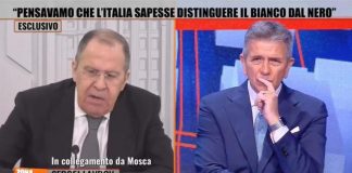 Lavrov a Zona Bianca, Brindisi: “Intervista è medaglia, inviterei anche Putin”