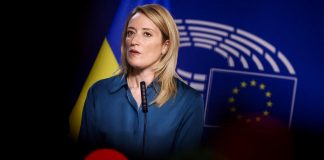 Metsola: “Ucraina vincerà, basta petrolio e gas Russia”