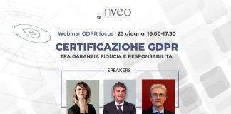 Inveo Group, webinar su privacy e certificazione gdpr