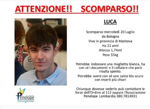 Luca, studente universitario di Suzzara, scomparso da giorni a Bologna. La famiglia lancia un appello