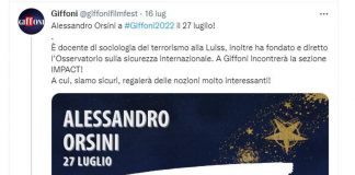 Alessandro Orsini al Giffoni Film Festival. Ed è polemica