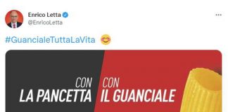 Elezioni 2022, parodia manifesti Pd e ironia Letta: “Guanciale tutta la vita”