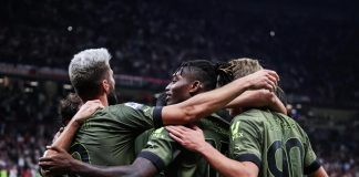 Milan-Bologna 2-0, gol di Leao e Giroud