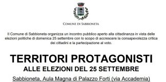 Il 22 settembre a Sabbioneta dibattito pubblico sulle prossime elezioni