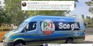 Letta e il bus eco per il tour Pd, ironia Calenda: “Ammazza che brutto”