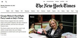 Elezioni 2022, Nyt: “Da Italia onda d’urto che volta pagina nella storia europea”