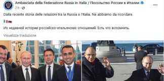 Ambasciata russa pubblica foto Putin con leader italiani: “C’è molto da ricordare”