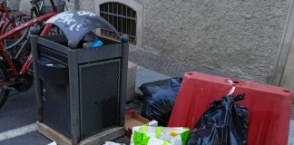 In città cestini stracolmi attorniati da rifiuti. Rossi: “ridurre le tariffe, più Citybin e più controlli”