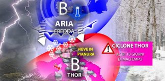 Ciclone Thor sull’Italia, ancora 10 giorni con neve e venti di tempesta