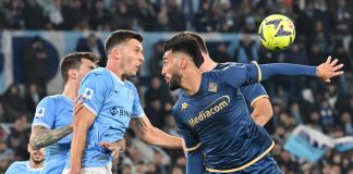 Lazio manca l’aggancio al 2° posto, con la Fiorentina finisce 1-1