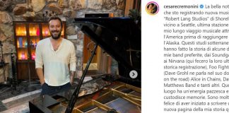 Cesare Cremonini a Seattle, registra nello studio dei Nirvana