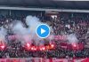 Roma, ultras Stella Rossa bruciano striscione Fedayn – Video
