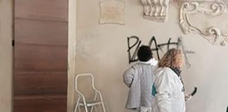 Alle Pescherie restauratrici già al lavoro per rimuovere le scritte