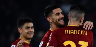 Roma-Juventus 1-0, gol di Mancini