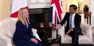 Italia-Gb, Meloni a Sunak: “Stessa linea sui migranti”