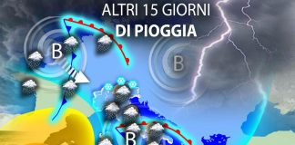 Maltempo non finisce, ci aspettano altri 15 giorni di pioggia